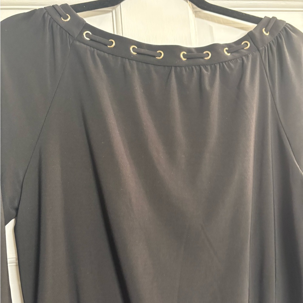 White House‎ Black Market Black Dress with Gold Accents S - Picture 11 of 12